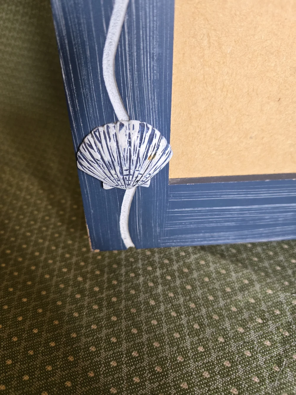 Double Hinged Blue Nautical Sea Shell & Fish Wooden Photo Frame - 4x6 Pics